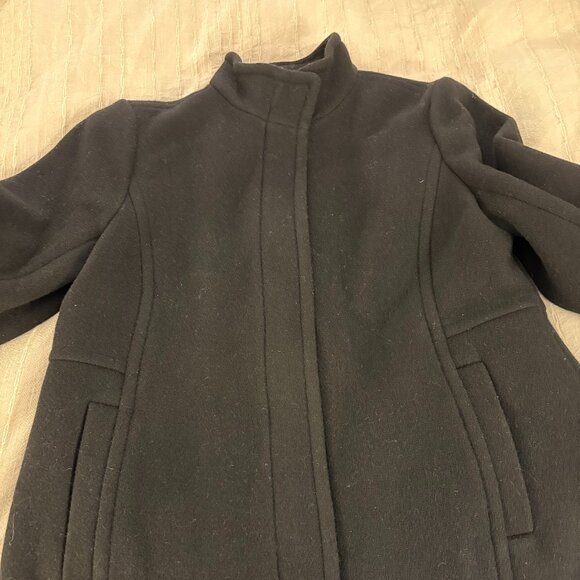 Talbots Black Wool Coat P12 - Picture 1 of 6